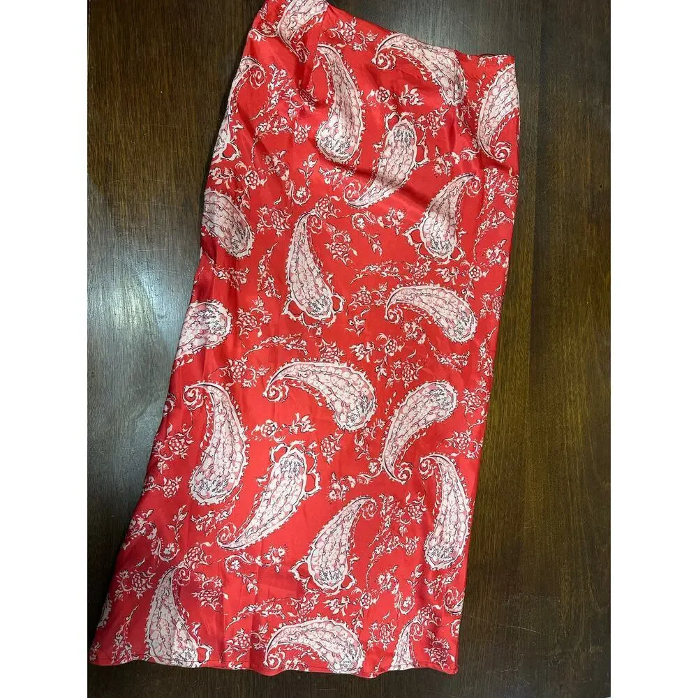 Western Y2K Coquette Babydoll Top Skirt Set Women Small Lace Paisley Boho Silky - Picture 4 of 16